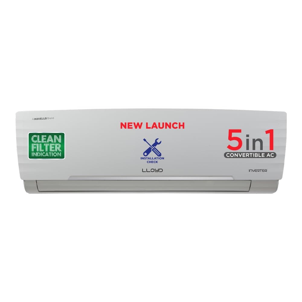 Lloyd 1.5 Ton 5 Star Inverter Split AC (5 in 1 Convertible, Anti Corrosion Coating