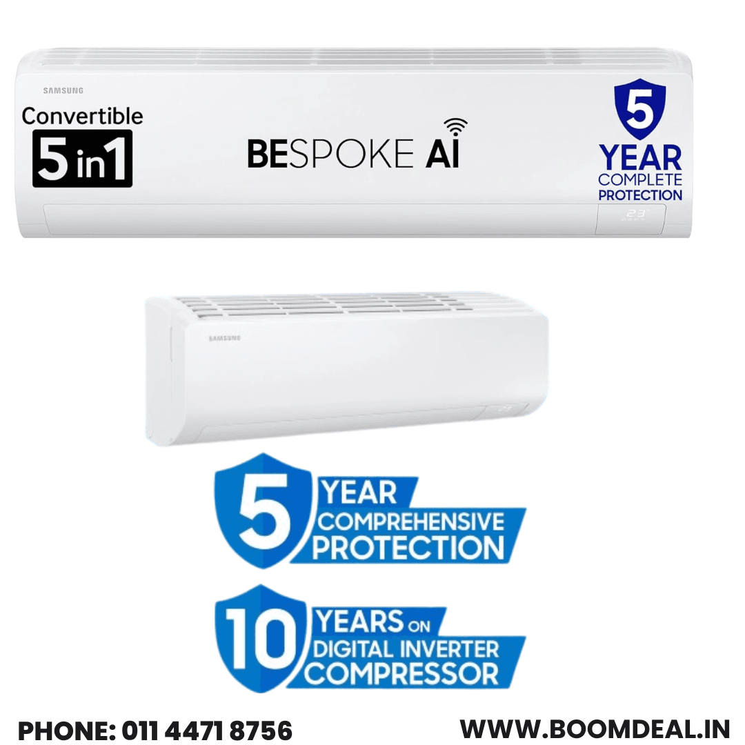 Samsung 1.5 Ton 3 Star AI Inverter Smart Split AC – WiFi, Voice Control, Convertible Cooling (BESPOKE AI Series)