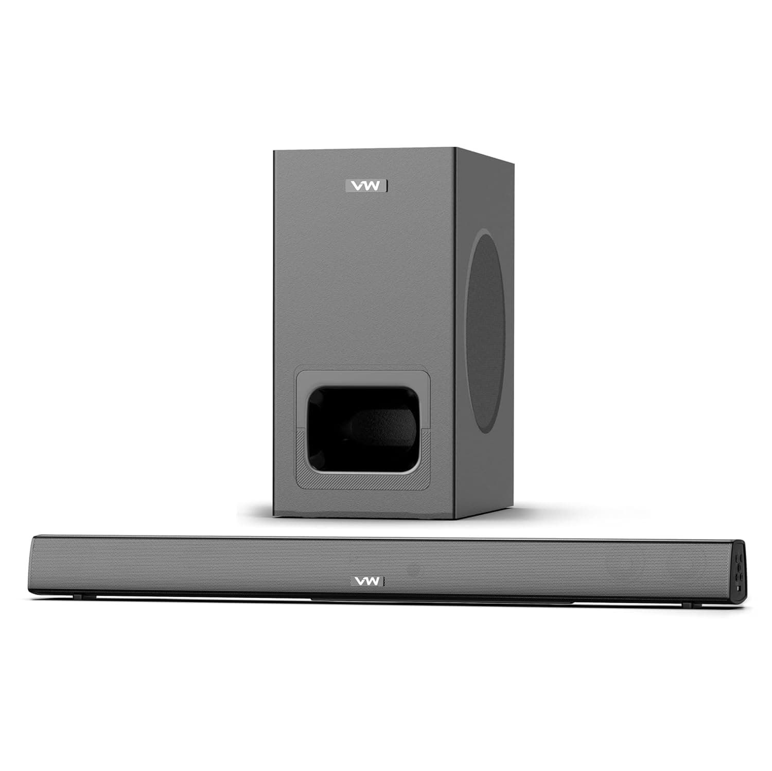 VW Sonic Bar 120W Soundbar 2.1 Channel Home Theatre with Subwoofer | Bluetooth TV Sound System with Deep Bass