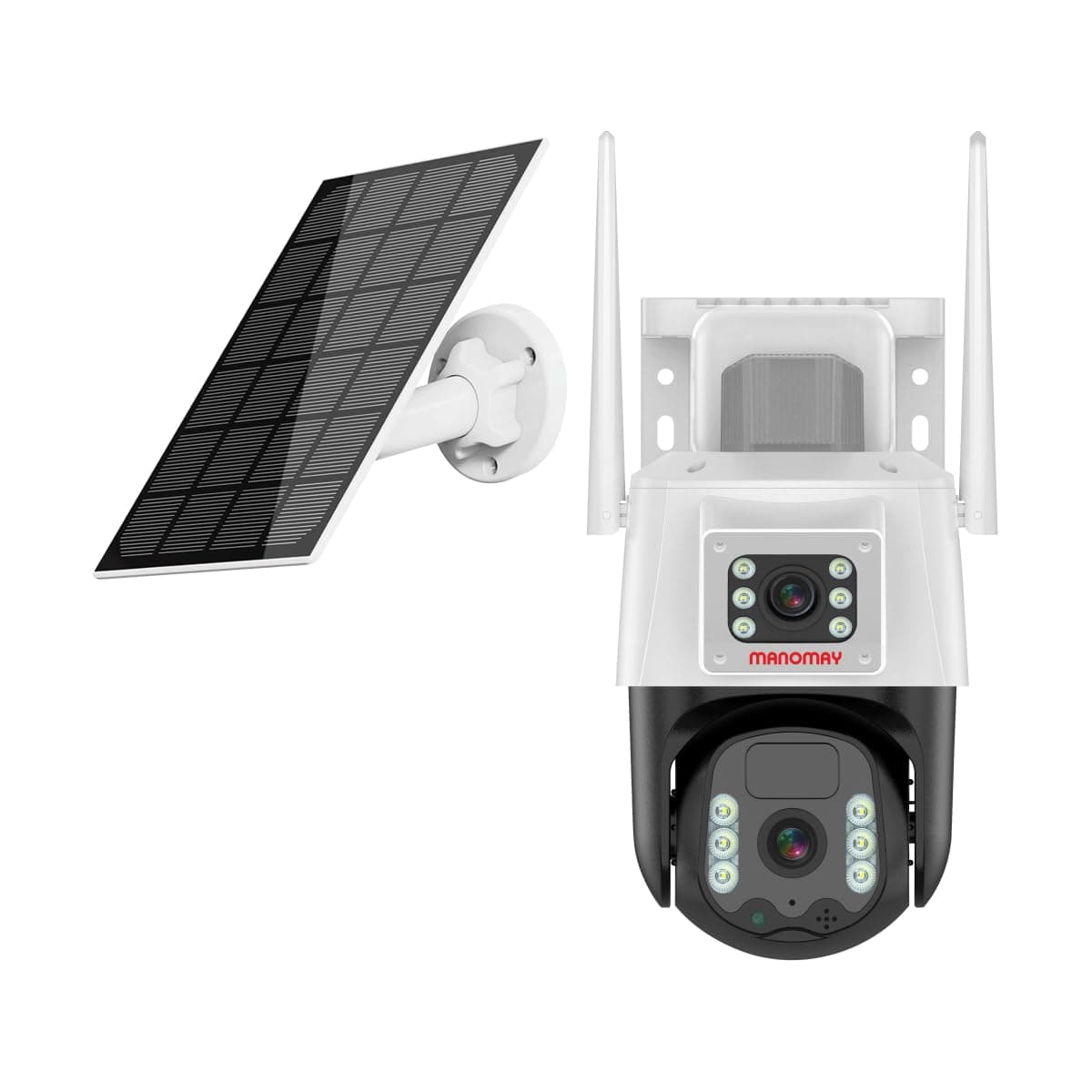 MANOMAY 3+3MP Solar Powered 4G SIM CCTV Outdoor Security Camera