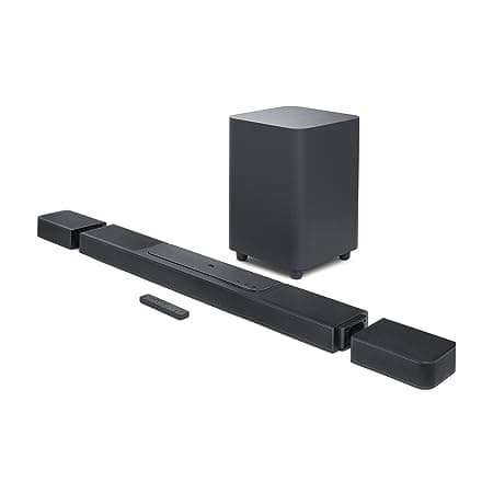 JBL Bar 1300, 11.1.4 Channel Truly Wireless Soundbar with True Dolby Atmos®, DTS:X, and MultiBeam™ Surround Sound, 10" Down-Firing Wireless Subwoofer, HDMI eARC, BT, Wi-Fi, Alexa,