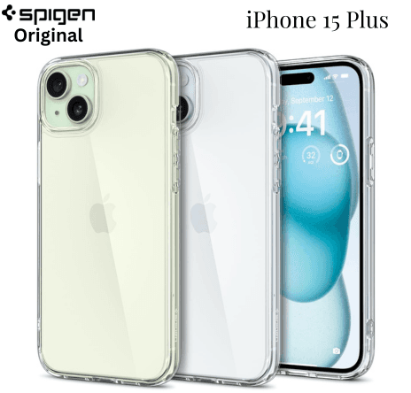 Original Spigen Ultra Hybrid Back Cover Case Compatible with iPhone 15 Plus (TPU + Poly Carbonate | Frost Clear)