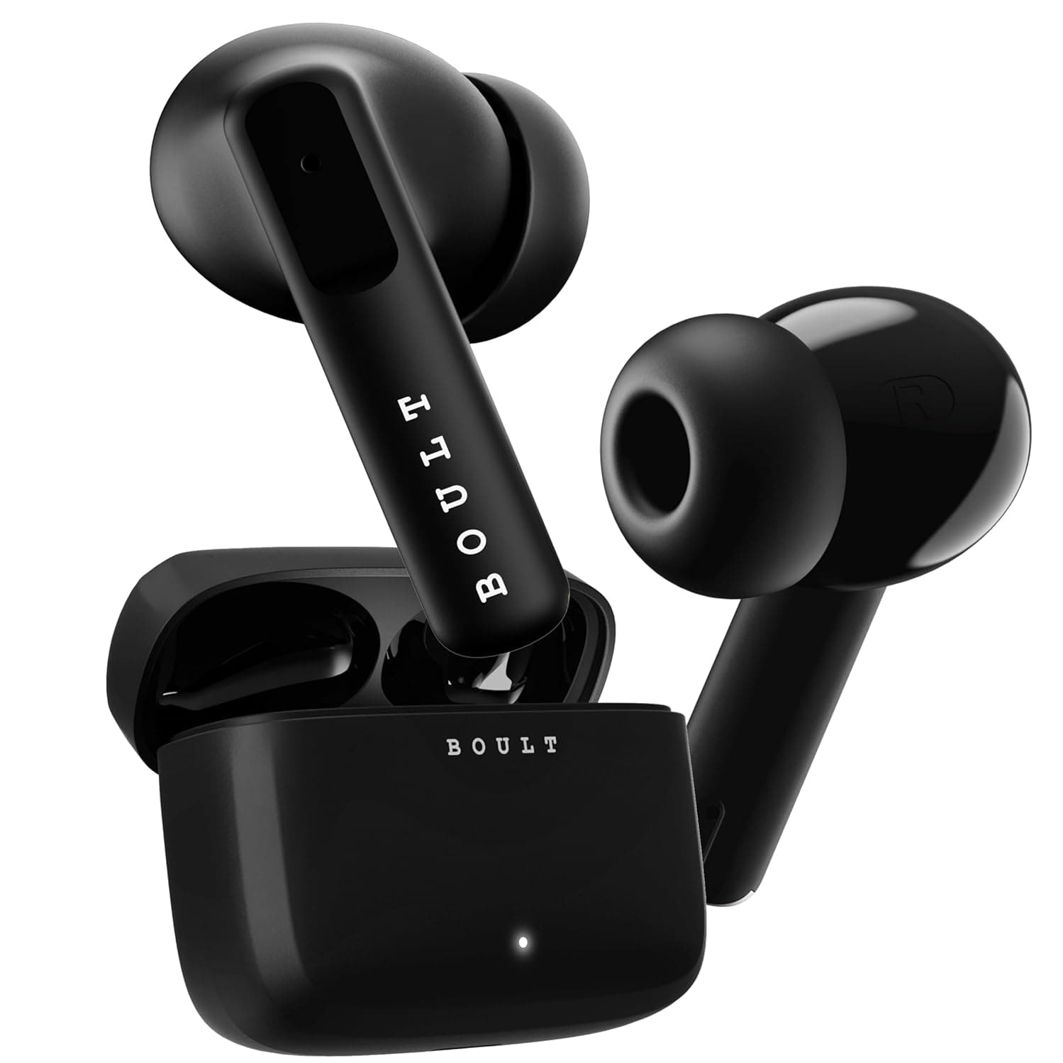 Boult Z60 Truly Wireless in Ear Earbuds with 60H Playtime, Zen™ ENC Mic, 50ms Low Latency,IPX5 Ear Buds (Raven Black)