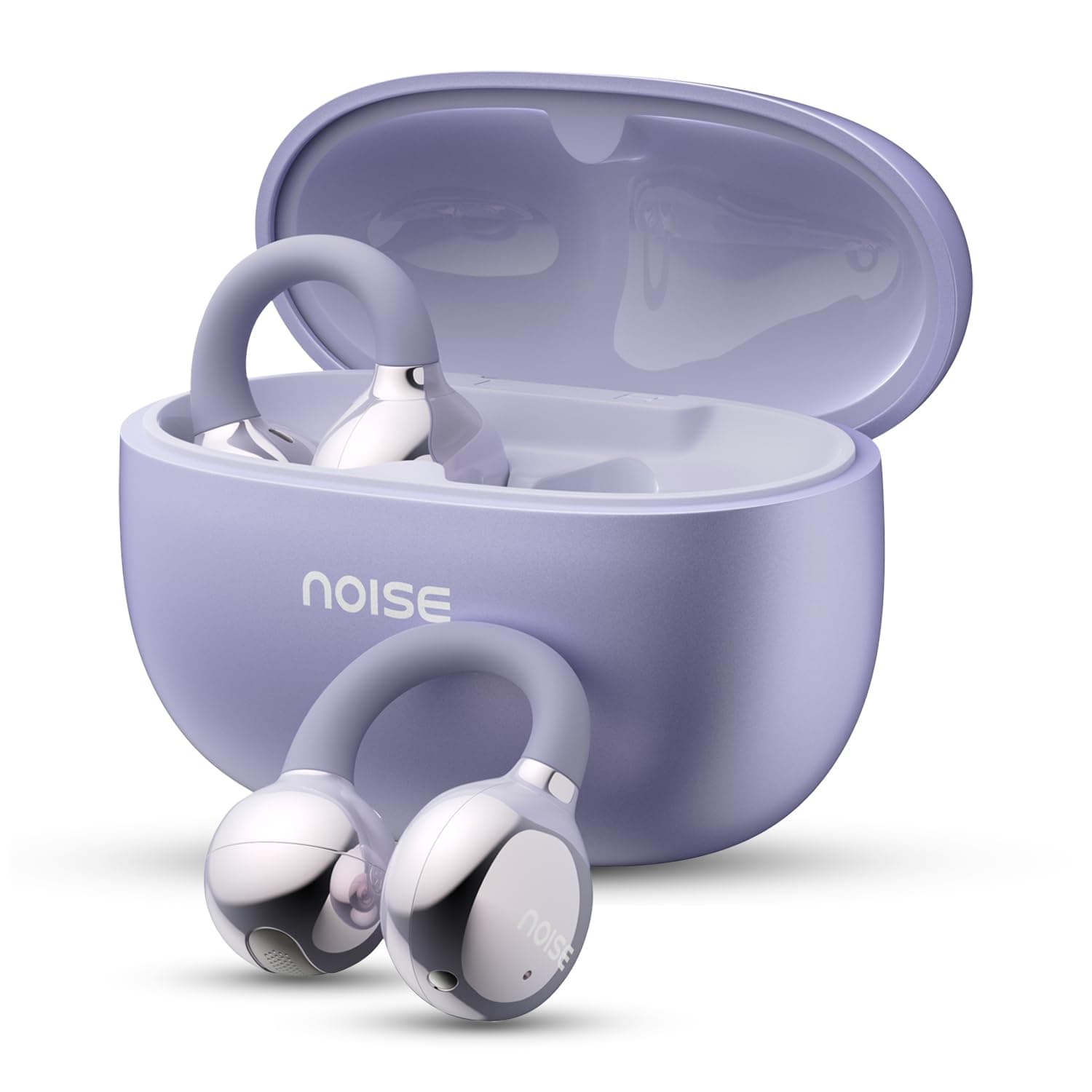 Noise Air Clips Open-Ear Wireless Earbuds | AirWave Technology, 40H Playtime, Chrome Finish