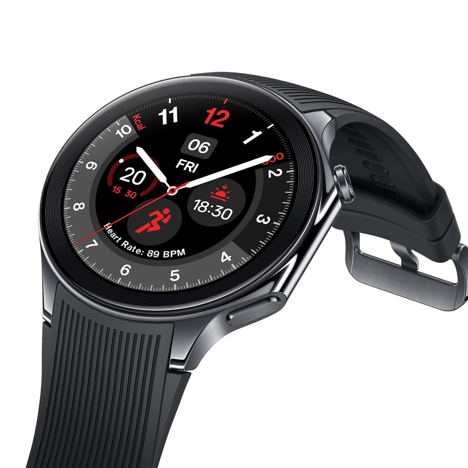 OnePlus Watch 2 Black Steel | Wear OS 4, 100H Battery, AMOLED