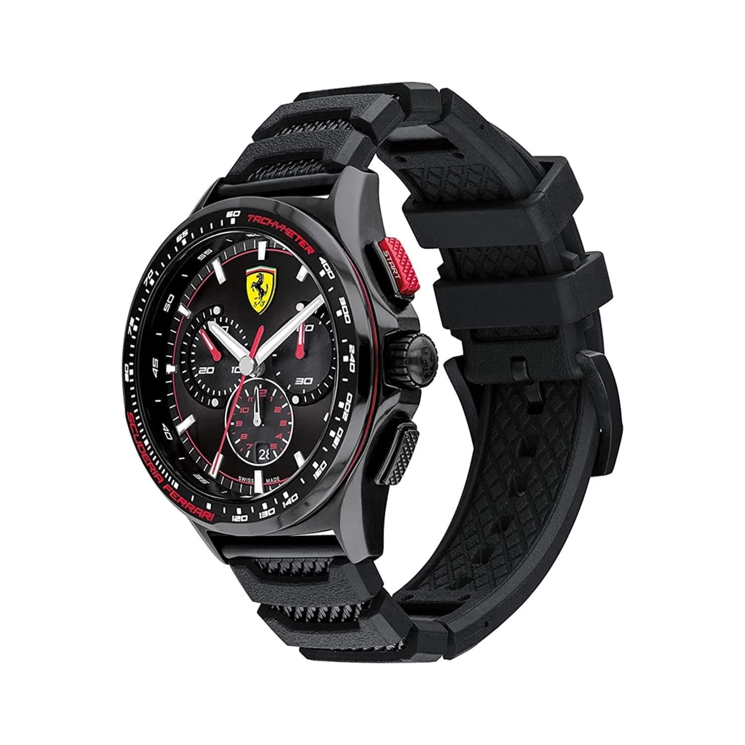 FERRARI Pilota Evo Swiss Made Chronograph Men's Watch – Black Dial, 0830738