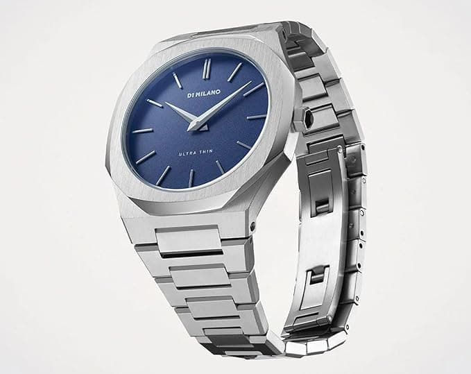 D1 Milano Ultra Unisex Luxury Watch – Blue Dial, Stainless Steel, UTBU01! Silver